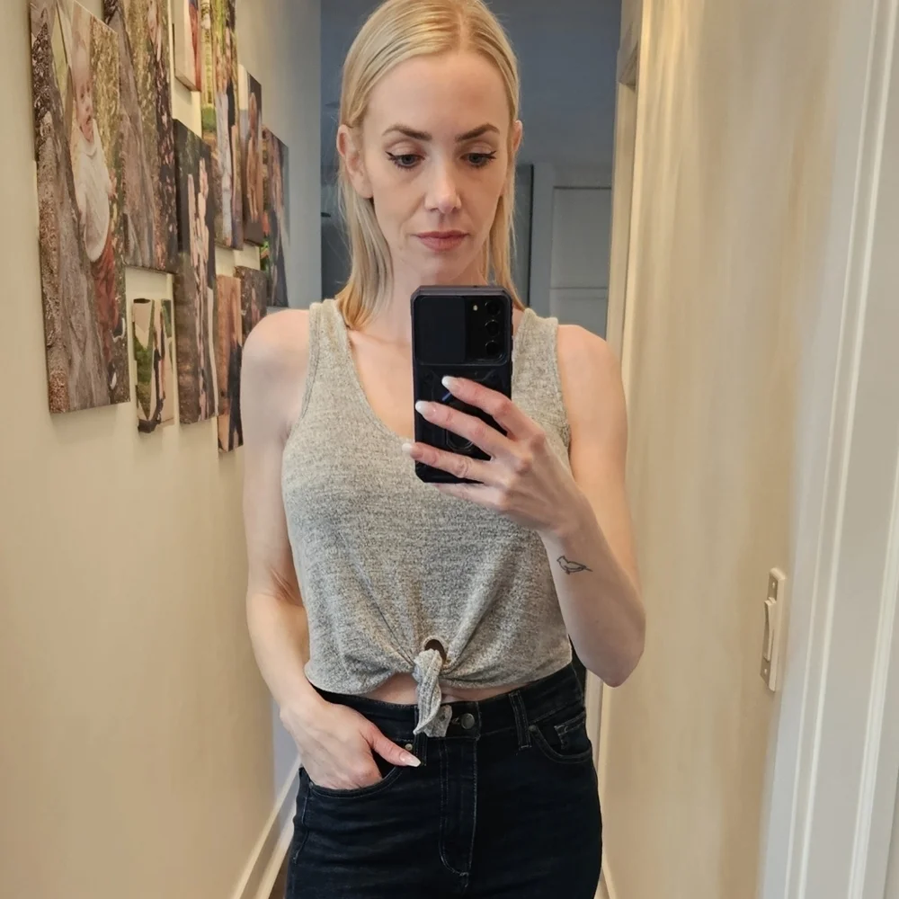 NWOT Wilfred Free Tie Front Crop Top - SIZE S - Picture 2 of 13